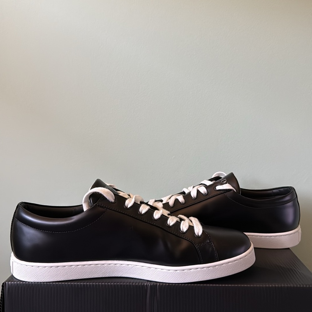 Prada Lane Triangle Logo Low Top Leather Sneaker - Picture 6 of 7